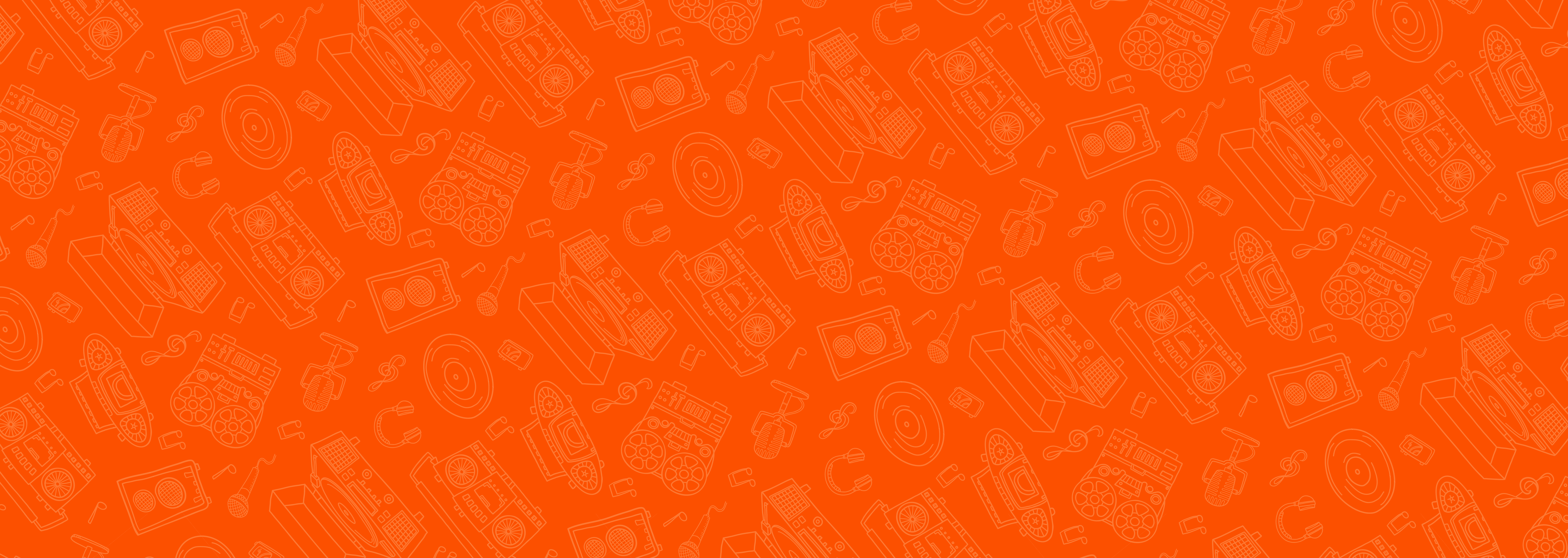 Background pattern with music-themed icons for free shipping trivia games collection