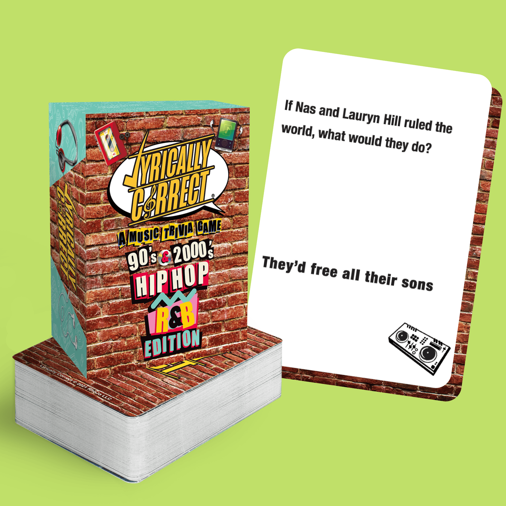 Lyrically Correct If I Ruled the World t-shirt featuring a music trivia game design inspired by 90s hip hop