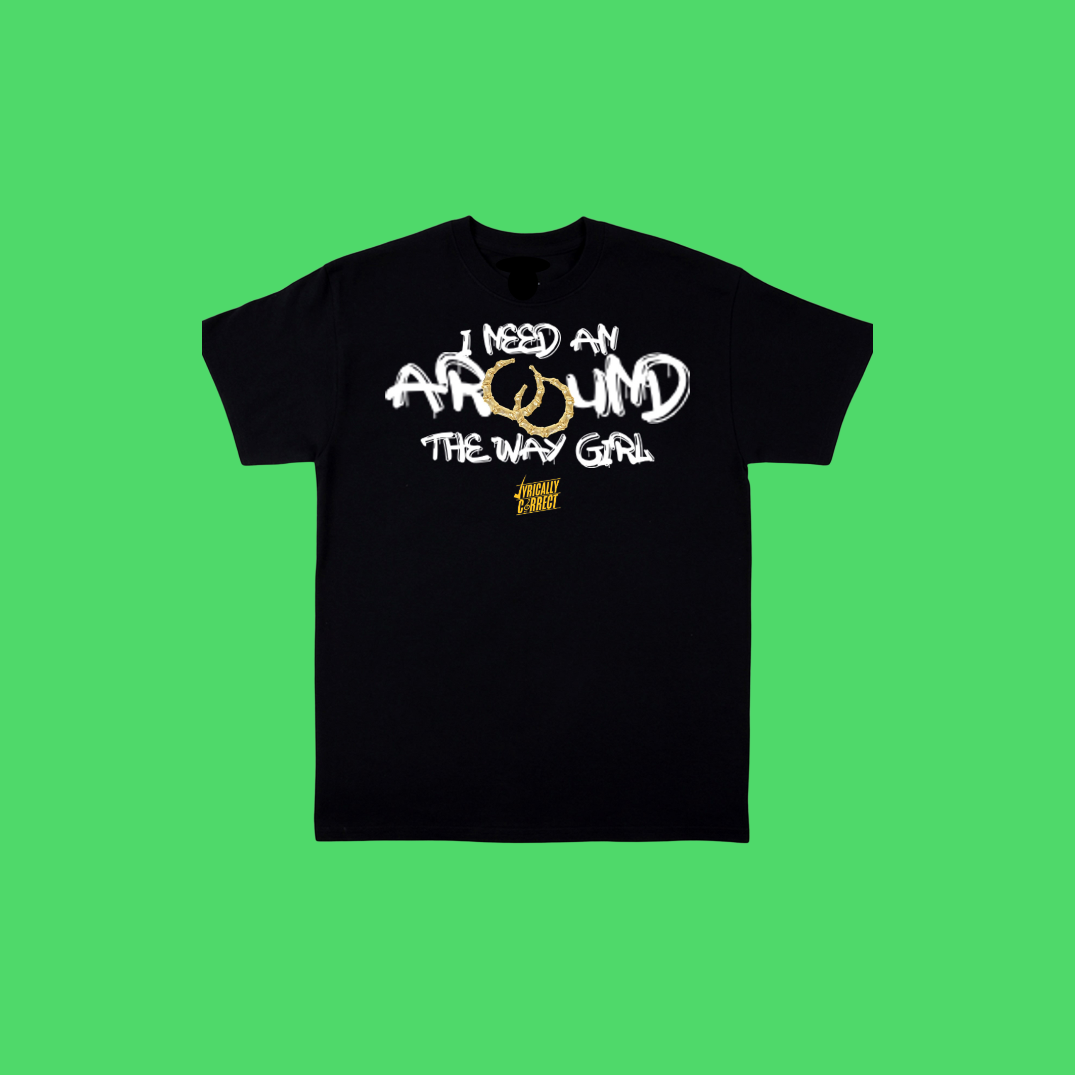 Lyrically Correct LL Cool T-Shirt Around the Way Girl in black with bold graphic print